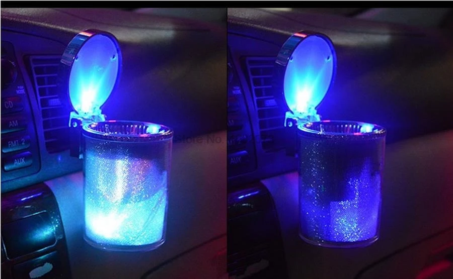 От DHL 200 шт. автомобильная пепельница со светодиодной подсветкой сигарная