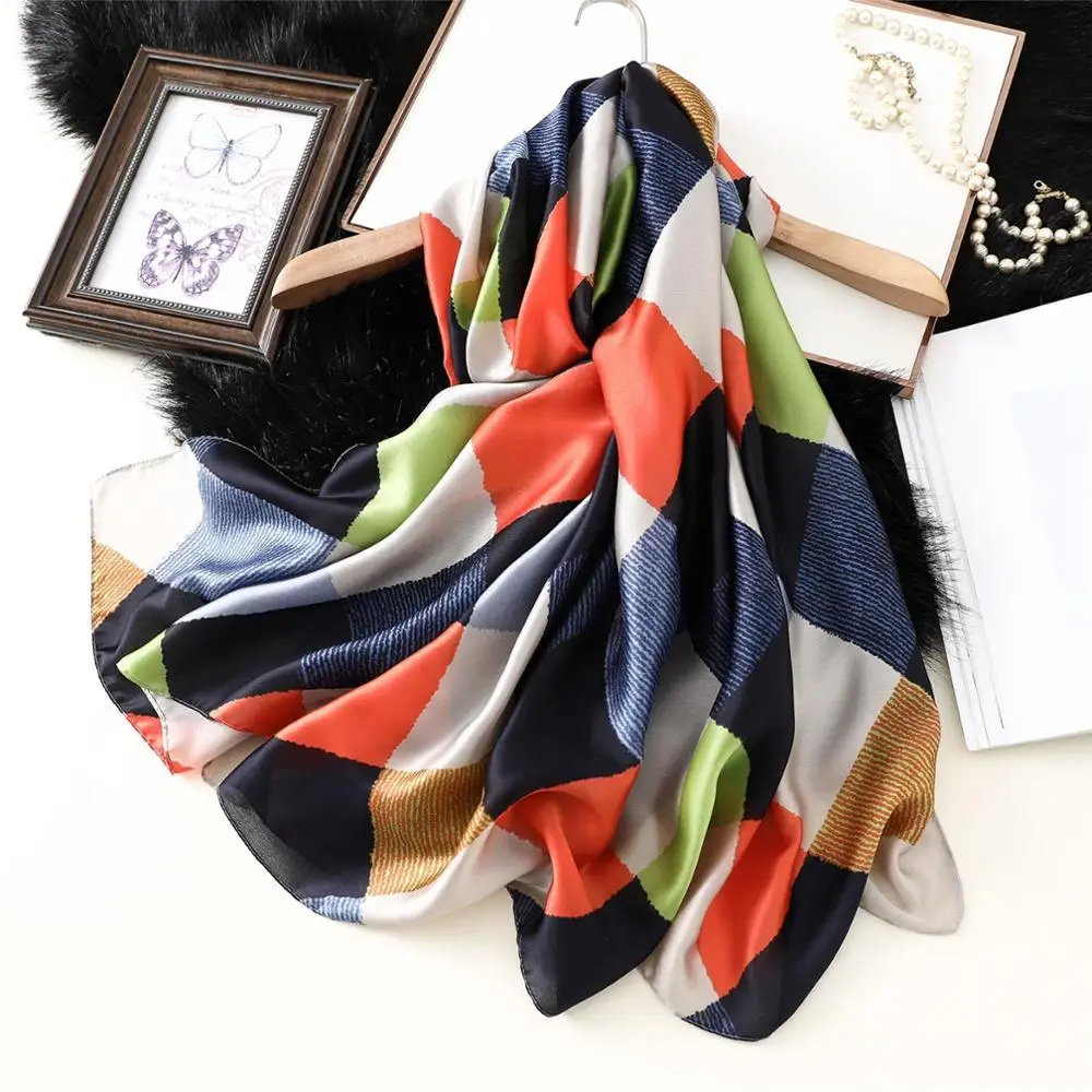 Хиджаб шарф шелковый цветной сетки бренд шаль обёрточная бумага женские шарфы