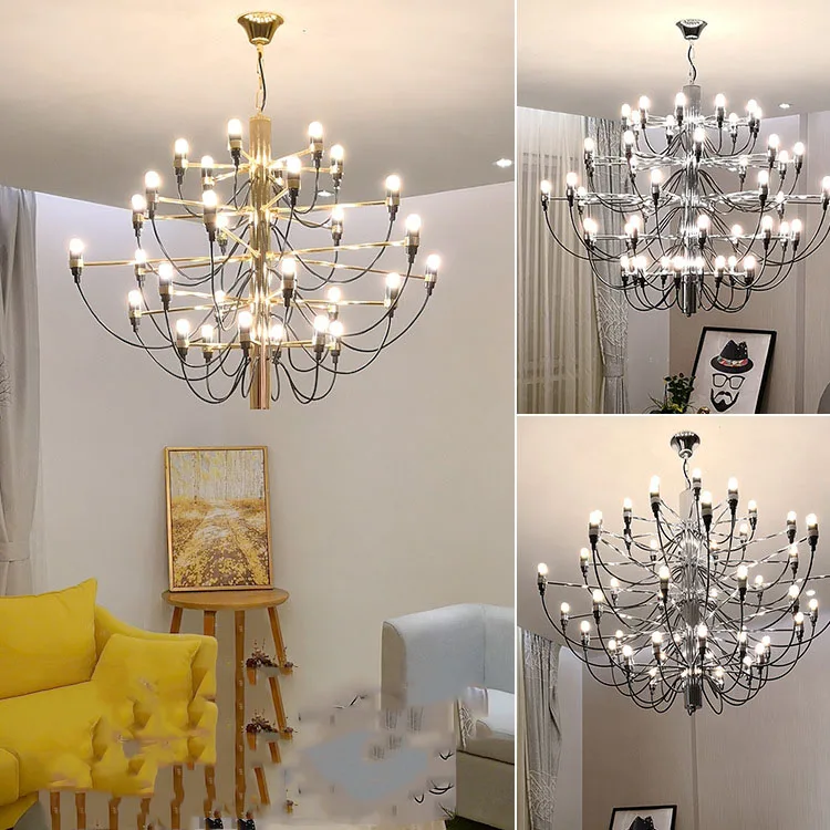 Современные скандинавские светильник почки 18/30/50 Золотая и черная люстра