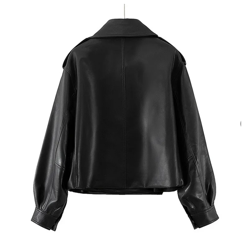 Anbenser Chic Jacket Spring Women Faux Leather Biker White Coat Turndown Collar PU Motorcycle Jackets Loose Streetwear Outerwear