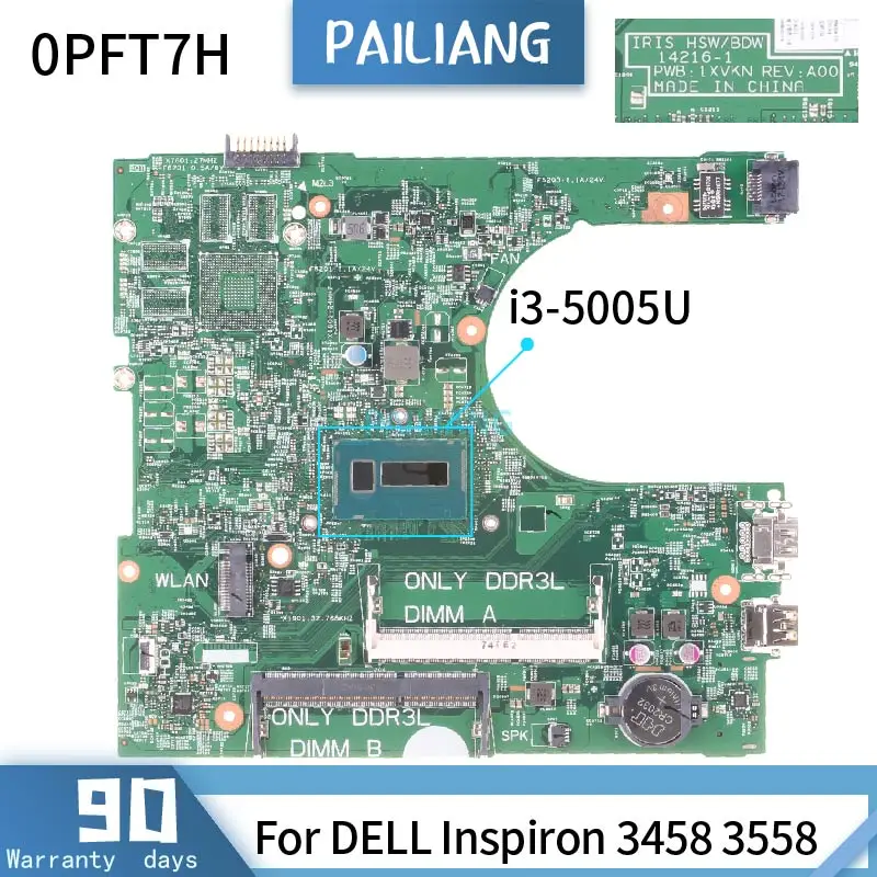 CN-0CN2DV для DELL Inspiron 3437 5437 12307-1 0CN2DV SR170 N14P-GT-A2 материнская плата для ноутбука DDR3 Протестирована OK