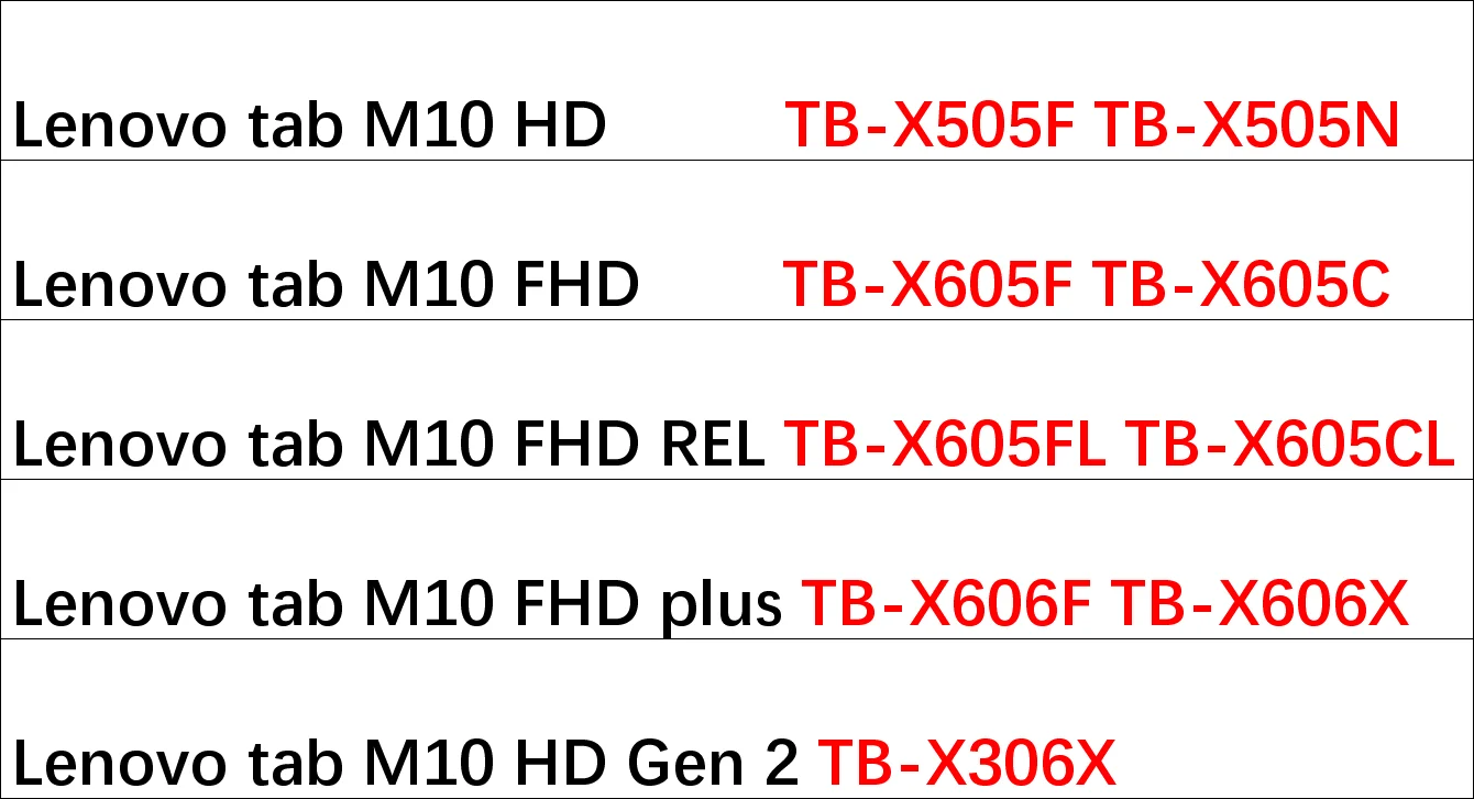 3        Lenovo tab M10 FHD  TB-X606 10, 3 M7 M8 HD Gen 2 -X306 TOUCHBeauty TB-7305 TB-8305 TB-8505