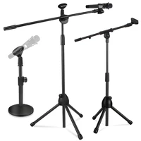 professional swing boom floor metal stand ajustable stage tripod microphone holder desktop microphone accessories for studio