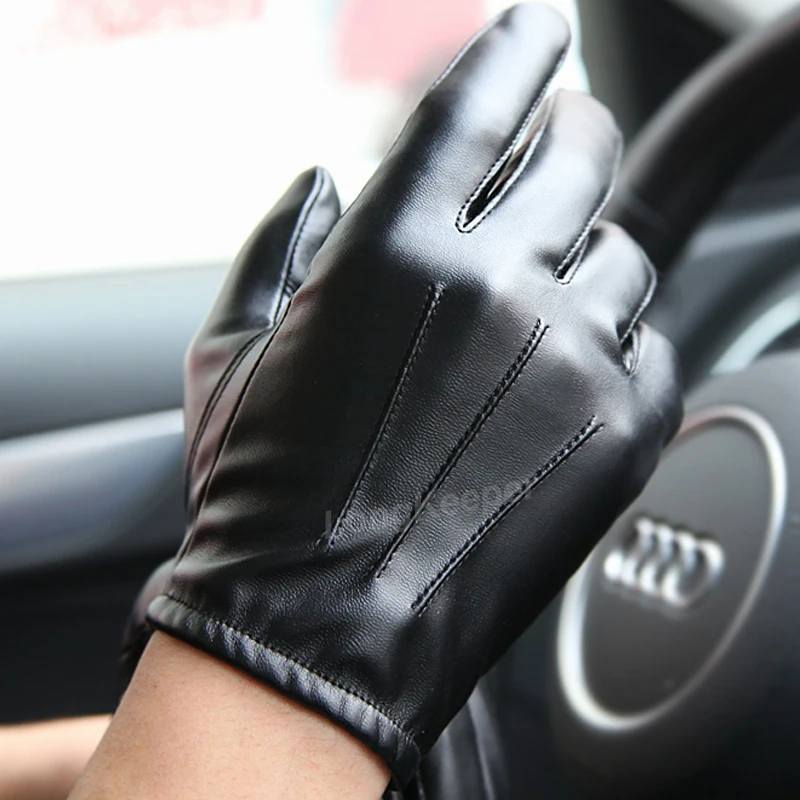 

Популярные мужские Роскошные зимние осенние тактические перчатки OIMGDriving из искусственной кожи для вождения, черные уличные спортивные пер...