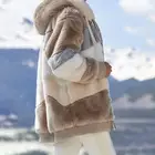 Контрастное пальто с подкладкой из овечьей шерсти женская зимняя модная повседневная теплая куртка на молнии шерстяные и смешанные пальто и куртки теплое пальто из кашемира