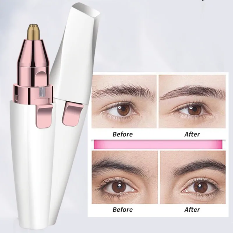 

2-in-1 Electric Eyebrow Trimmer Ladies Shaver Painless Eye Brow Epilator For Women Mini Shaver Portable Facial Hair Remover