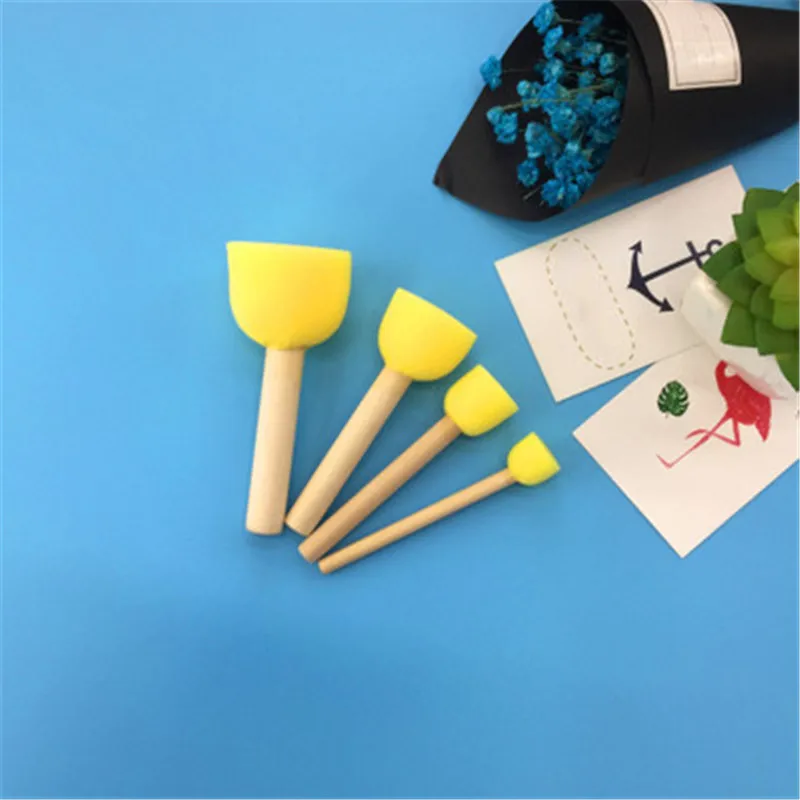 Деревянная губчатая кисть для рисования детский цветок граффити искусство