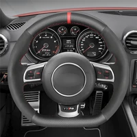 diy anti slip wear resistant steering wheel cover for audi tt rs 8j 2009 2014 rs3 8p sportback 11 13 car interior decoration