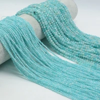 2 strands natural russian amazonite faceted round beads 2mm 3mm 4mm