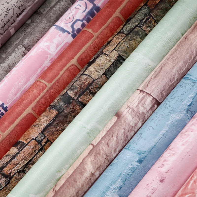 Толстая ретро бумага с имитацией красного кирпича водонепроницаемая и