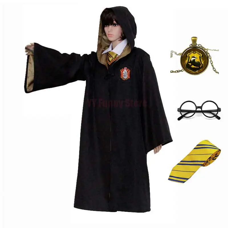 

Unisex Adult Children Witchcarft Robe Magic School Scarf Tie Wand Women Girls Skirt Cosplay Halloween Costume