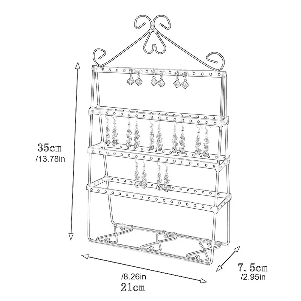 

Metal Creative Jewelry Display Rack Iron Earring Holder Jewelry Display Stand Earring Necklace Storage Rack