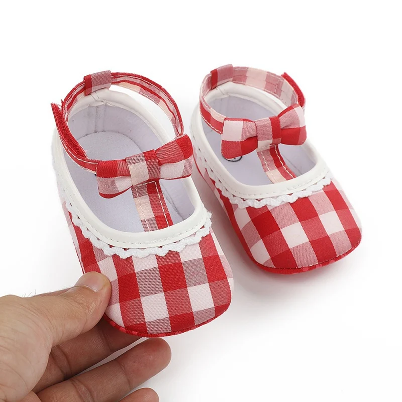 Zapatos c&aacute;lidos para beb&eacute;s, calzado de primavera y oto&ntilde;o, a cuadros, para primeros pasos-3