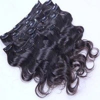 30inch chinese virgin hair clip in human hair extensions full head for white women 9pcs set body wave clips in hair
