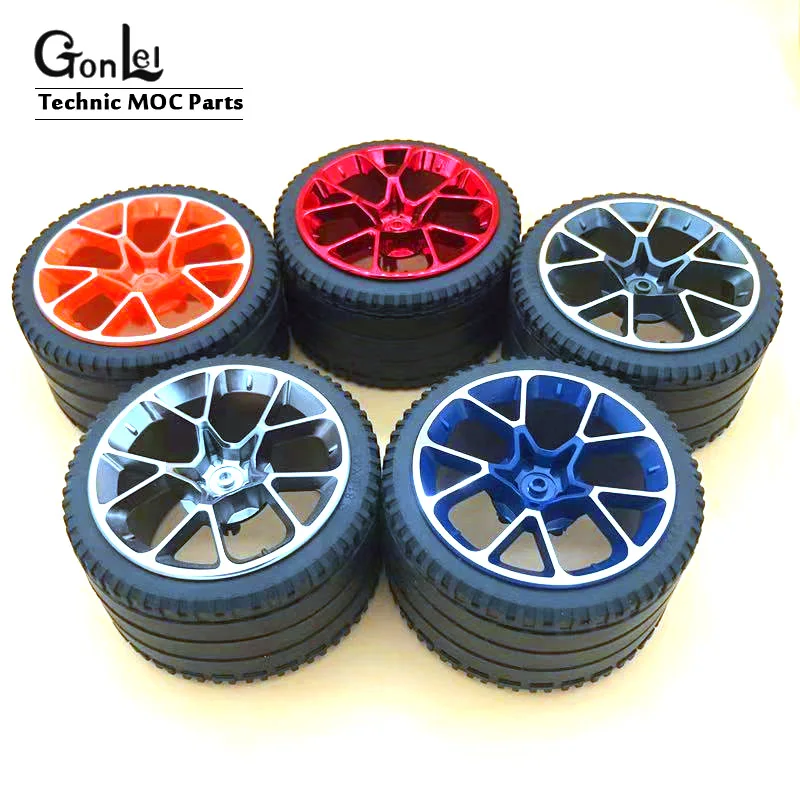 2 шт./лот Technic Wheel Hub RIM WIDE DIA. 62.3x42мм и шины 81 6x44 мм ZR прямой протектор подходит для 42083