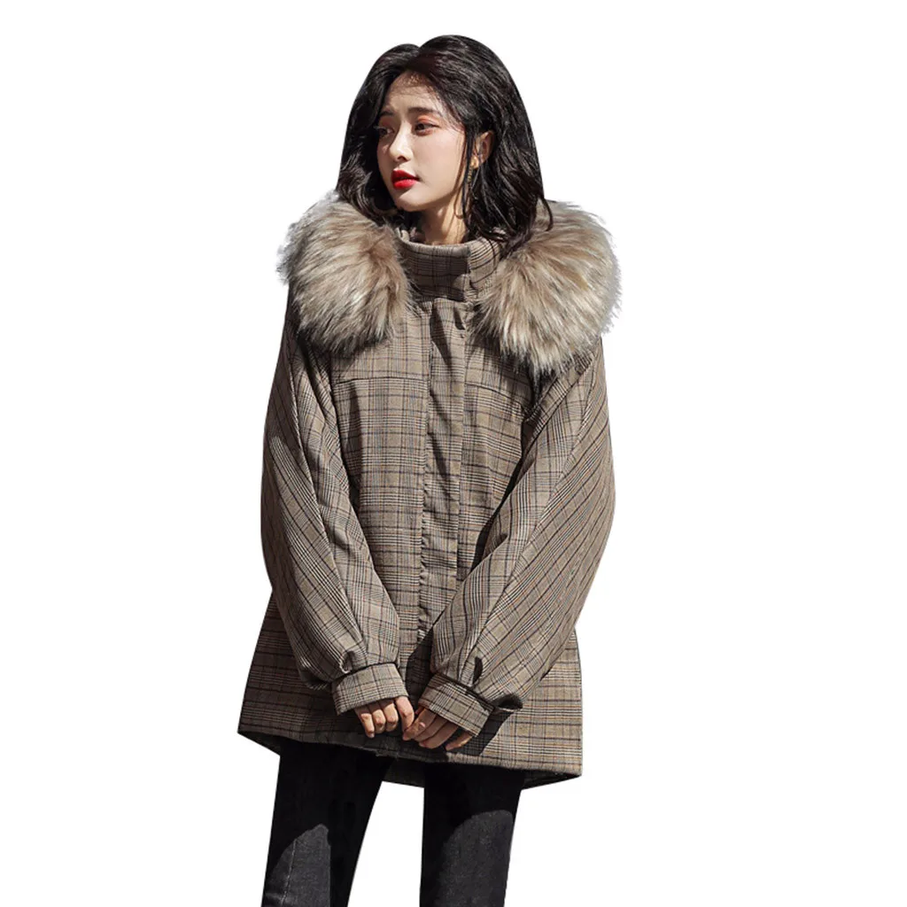 Женская свободная куртка с капюшоном теплая хлопковая парка оверсайз для осени и