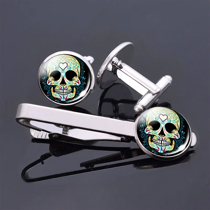 Мехико народное искусство сахар бижутерия с черепами черепа Узор Стеклянные