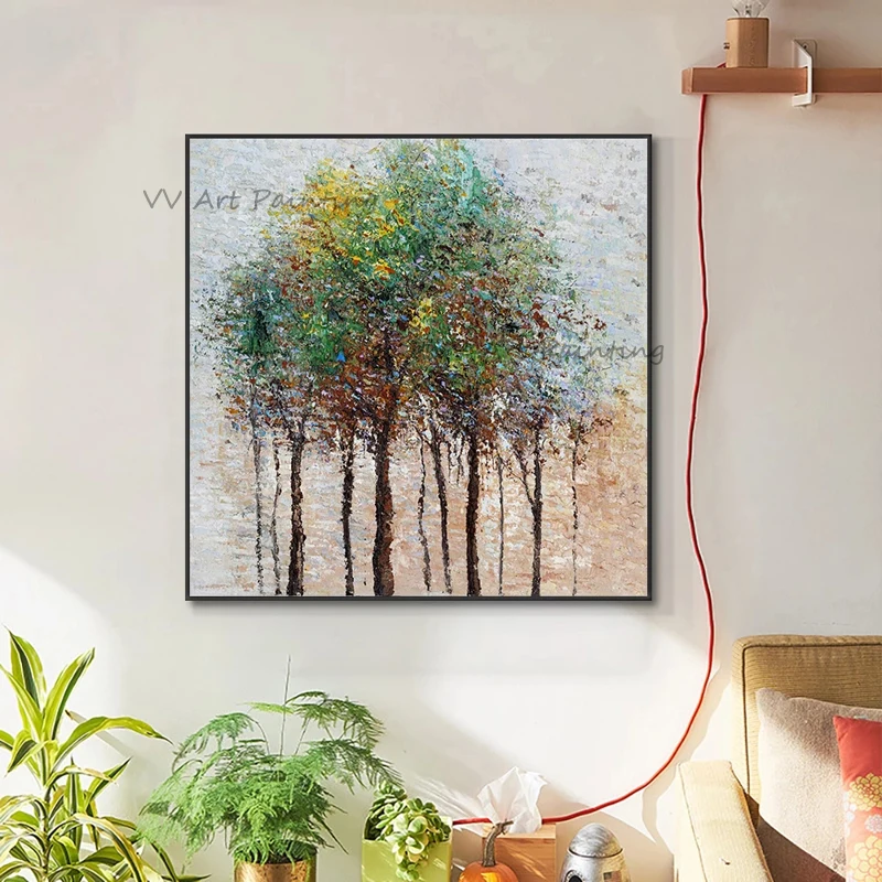 Знаменитая ручная работа картина маслом дерева холст красочная палитра природа