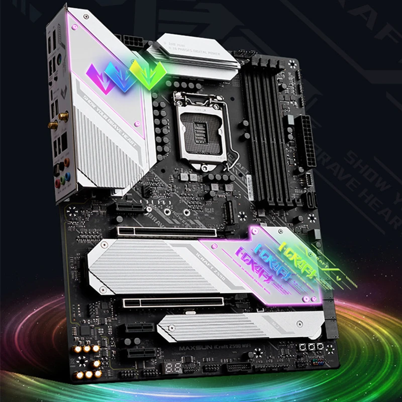 MAXSUN новый комплект материнской платы Intel iCraft Z590 для ПК двухканальный DDR4 3200 МГц RGB