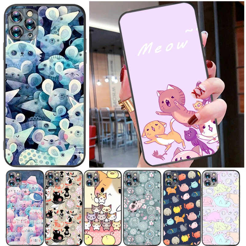 

Cats Hey Buddy Human Friends Color Painting Phone Case For iPhone 11 Pro MAX Back Cover Soft TPU Coque Carcasa