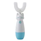 Детская умная звуковая электрическая зубная щетка с кнопкой, Детская тренировочная Автоматическая U-образная зубная щетка для уборки