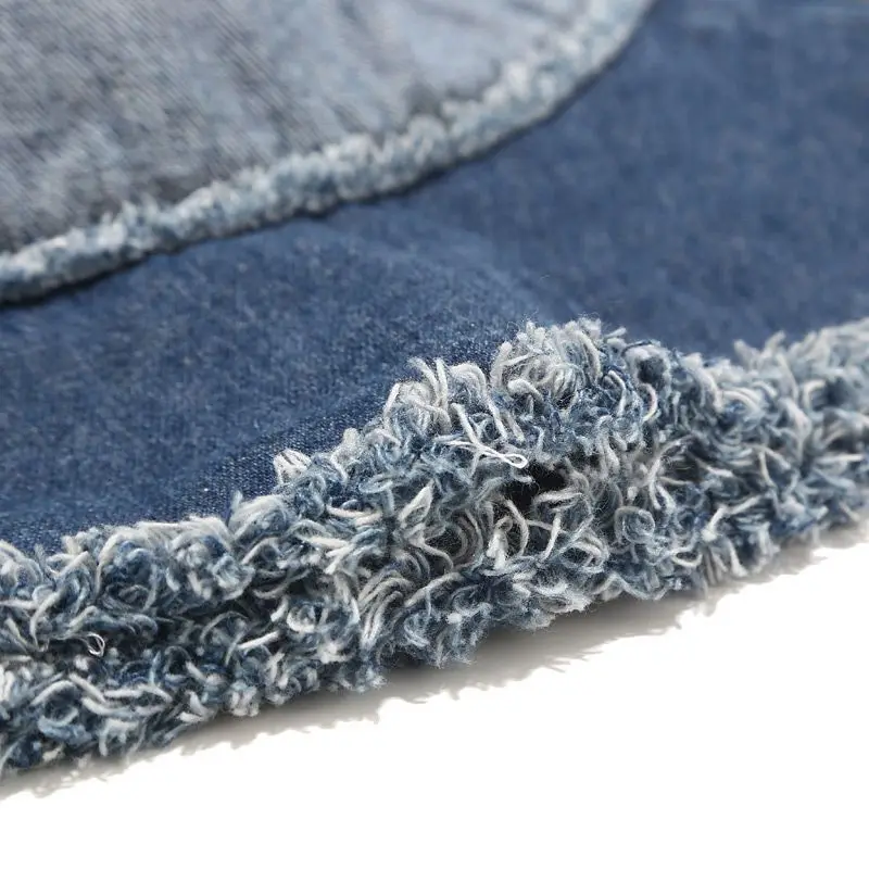 

Cowboy Patchwork Color Fisherman's Cap Casual Hundred With Women Street Trend Sunshade Cap Comfortable Wear Youth Basin Cap