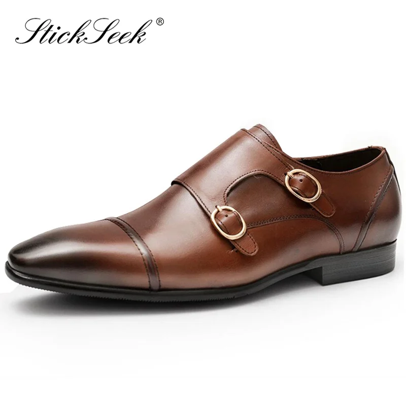 Классические Мужские модельные туфли из натуральной кожи с острым носком