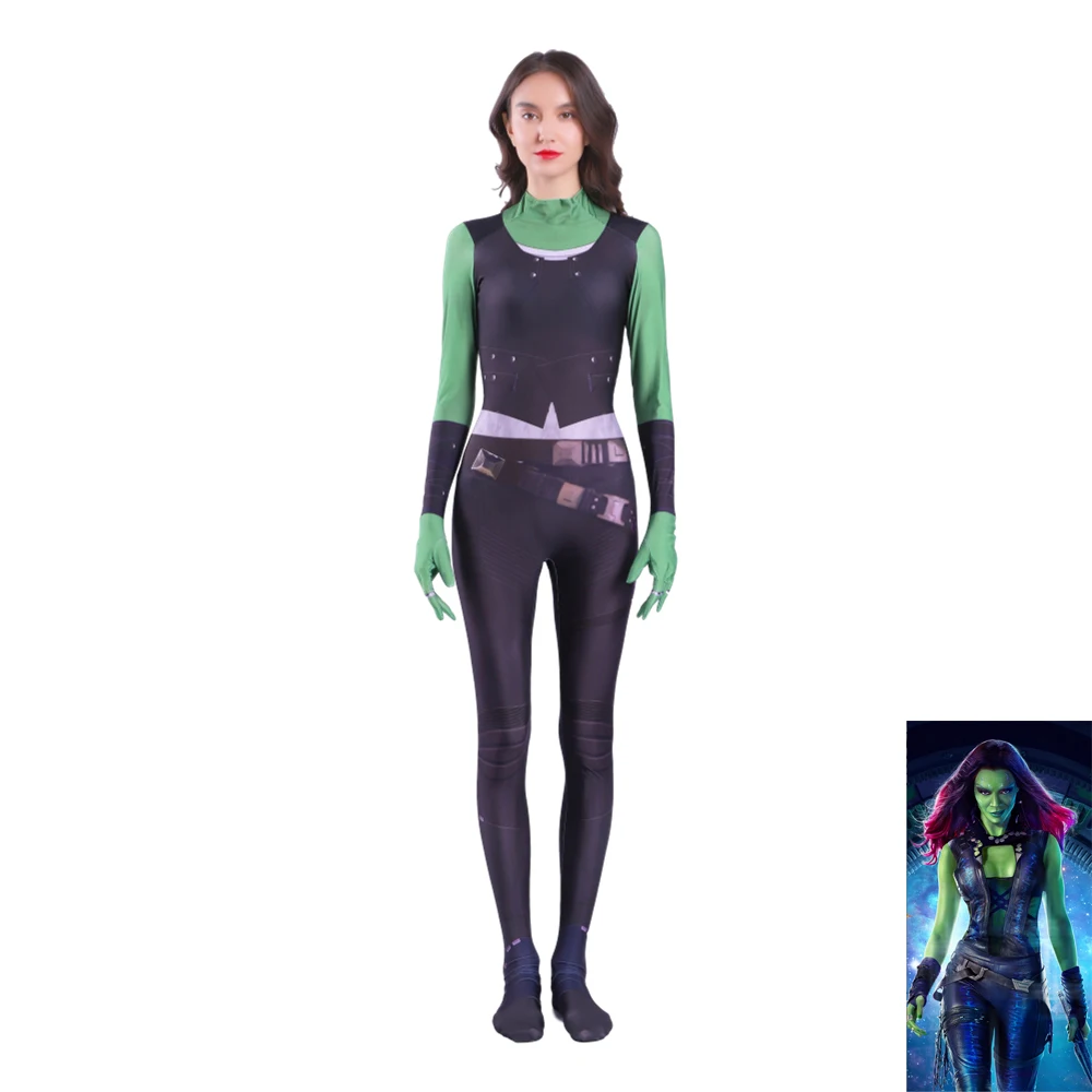 3D printing Women Gamora Zen Whoberi Ben Titan Cosplay Anime Costume Zentai Bodysuit Suit Jumpsuits  halloween costume Graces