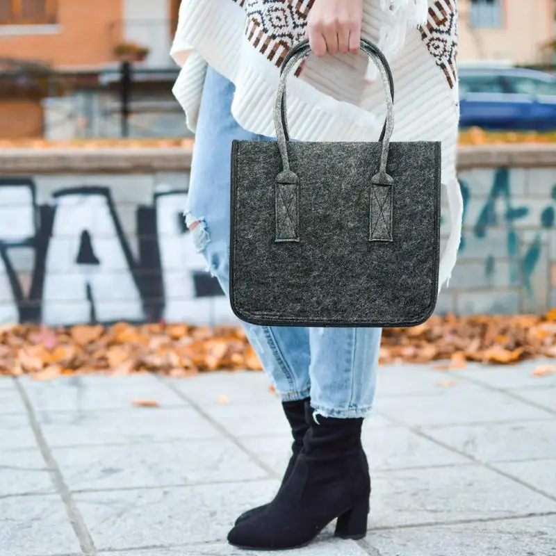 

Горячая Распродажа, сумочки, однотонный органайзер для хранения из войлока, портативная корзина для журналов, газет, сумка для белья, ежедне...