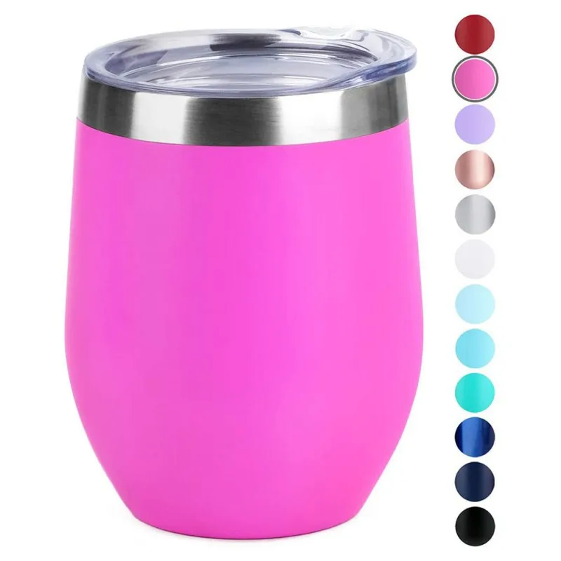 

Wholesale 12 oz Rainbow Paint Stainless Steel Wine Glass Thermos Coffee Mug Vacuum Insulated Beer Mug Wedding Party Gifts