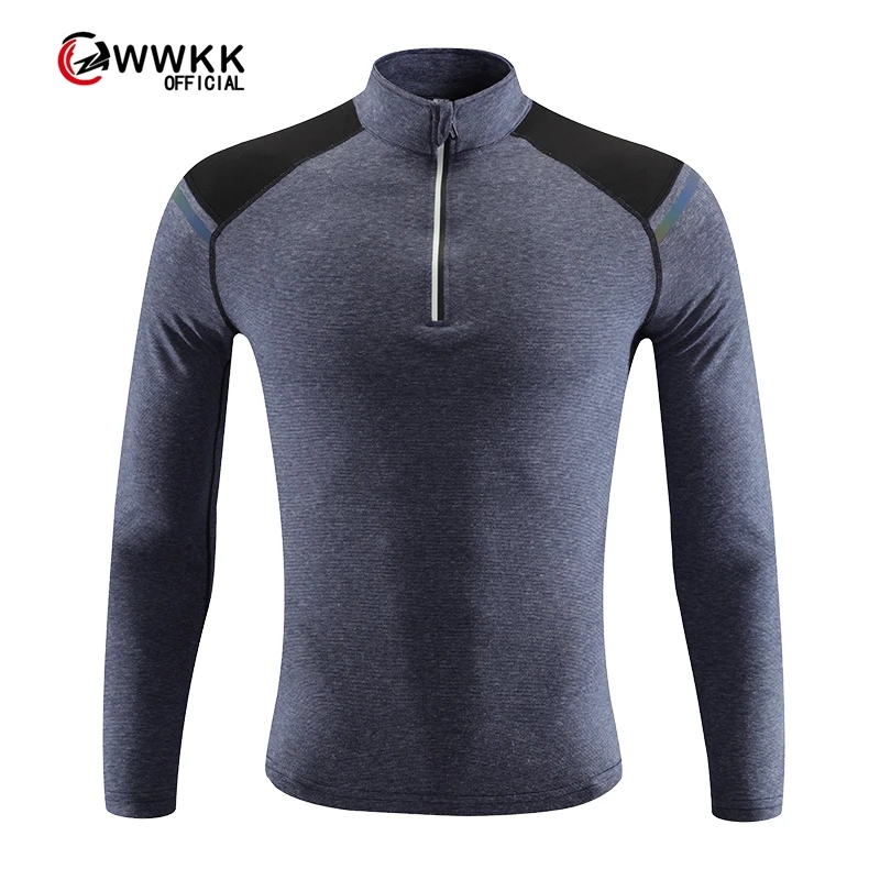 

WWKK 2020 men High Elastic cycling Long Sleeve Thick Tight Fitness Tops Quick-Drying Running Compression Shirt outdoors T-Shirt