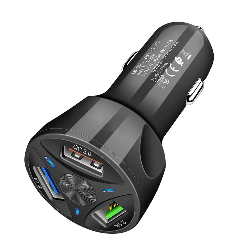 Автомобильное зарядное устройство для прикуривателя 12 В USB QC 3 0 быстрая зарядка