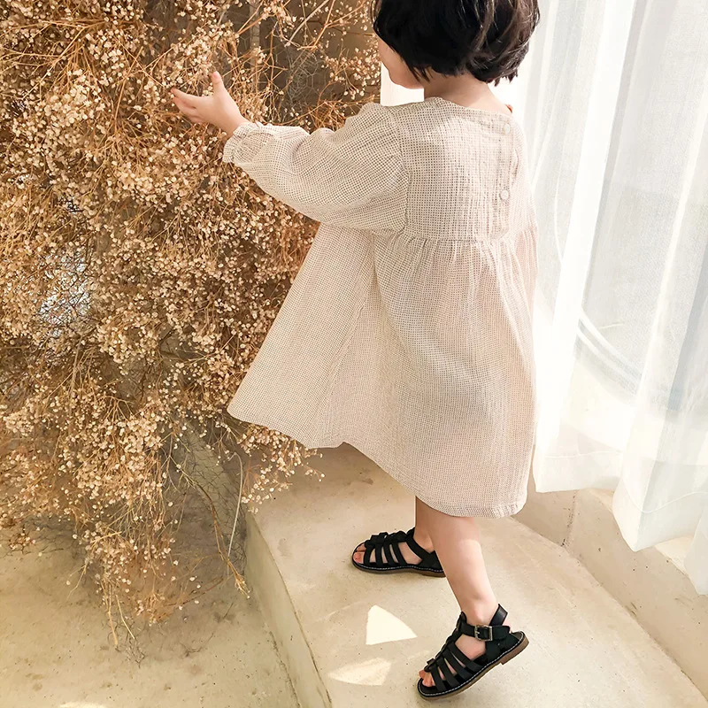 

2021 New Children Clothing Girls Dress Lovely Princess Dress Spring Autumn Clothes Printing Plaid Dresses Kids Girls Dress