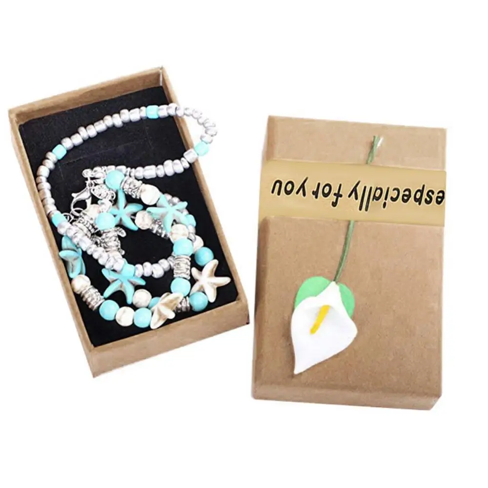 

50%HOT Retro Paper Jewelry Box Women Ring Necklace Bracelet Earring Display Storage