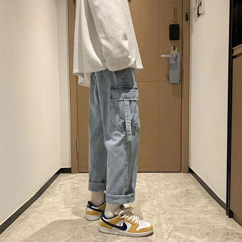 

Men's Autumn And Winter Straight Jeans Men's Fashion Brand Loose Korean Fashion Wide Leg Pants