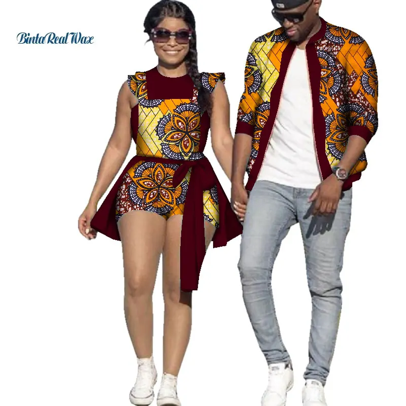 Куртка с Африканским принтом для мужчин и комбинезон боди женщин семейная Одежда