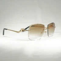 vintage diamond cut oversize sunglasses leopard style gafas retro shades men goggles for driving rimless eyewear