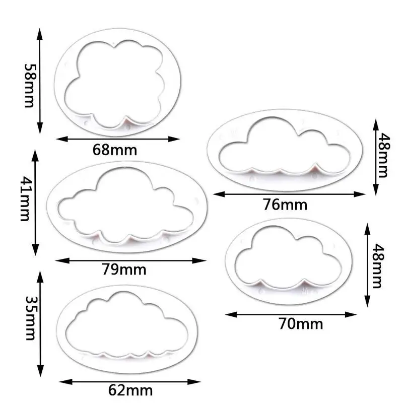 

Cloud Printing Mold Fondant Cake Decorating Cookie Cutter Kitchen Craft Pasta Plunger DIY Sugar Baking Tool Mold X3O2