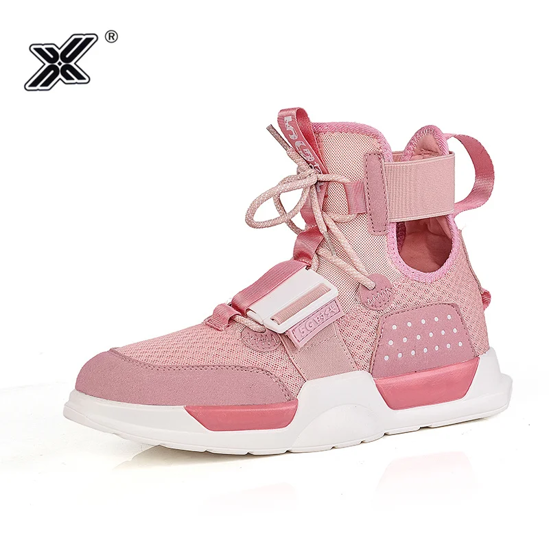 Женские кроссовки унисекс розовые высокие на платформе повседневная обувь