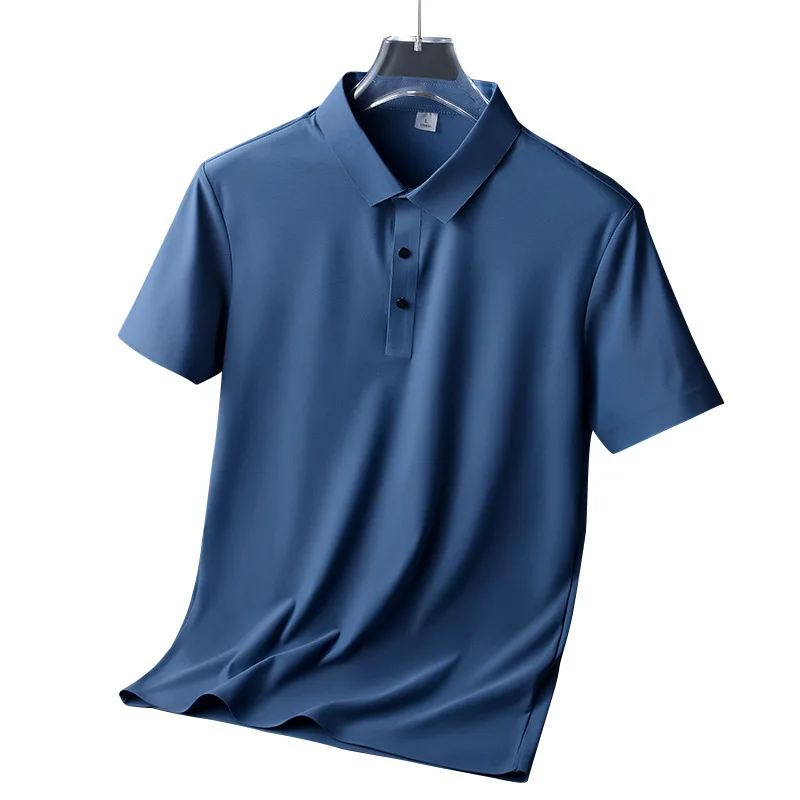 

Summer Silky Seamless Ice Silk High-end Business Short-sleeved Polo Shirt
