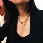 Кубинский чокер Майами Женский, массивное ожерелье под воротник в стиле панкхип-хоп, объемная цепь из алюминия золотого цвета, Ювелирное Украшение для женщин, 2020