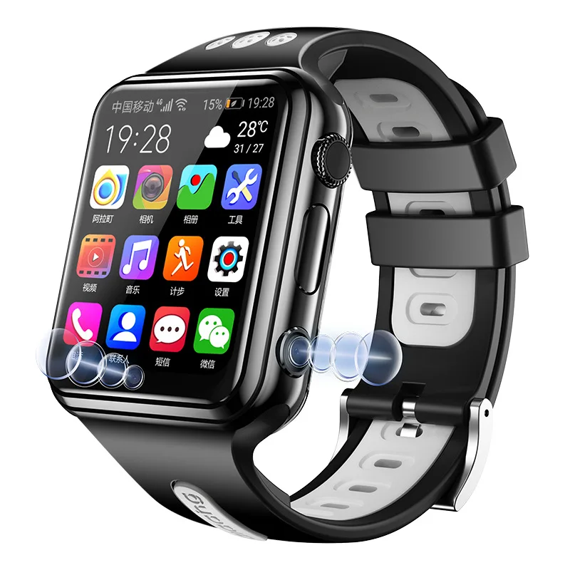 black W5 дети 4G Смарт-часы 2MP камера HD видео SIM карта голосовой вызов SOS gps Wi-Fi большой аккумулятор Детские снасти для Android IOS мальчиков и девочек - Цвет: black