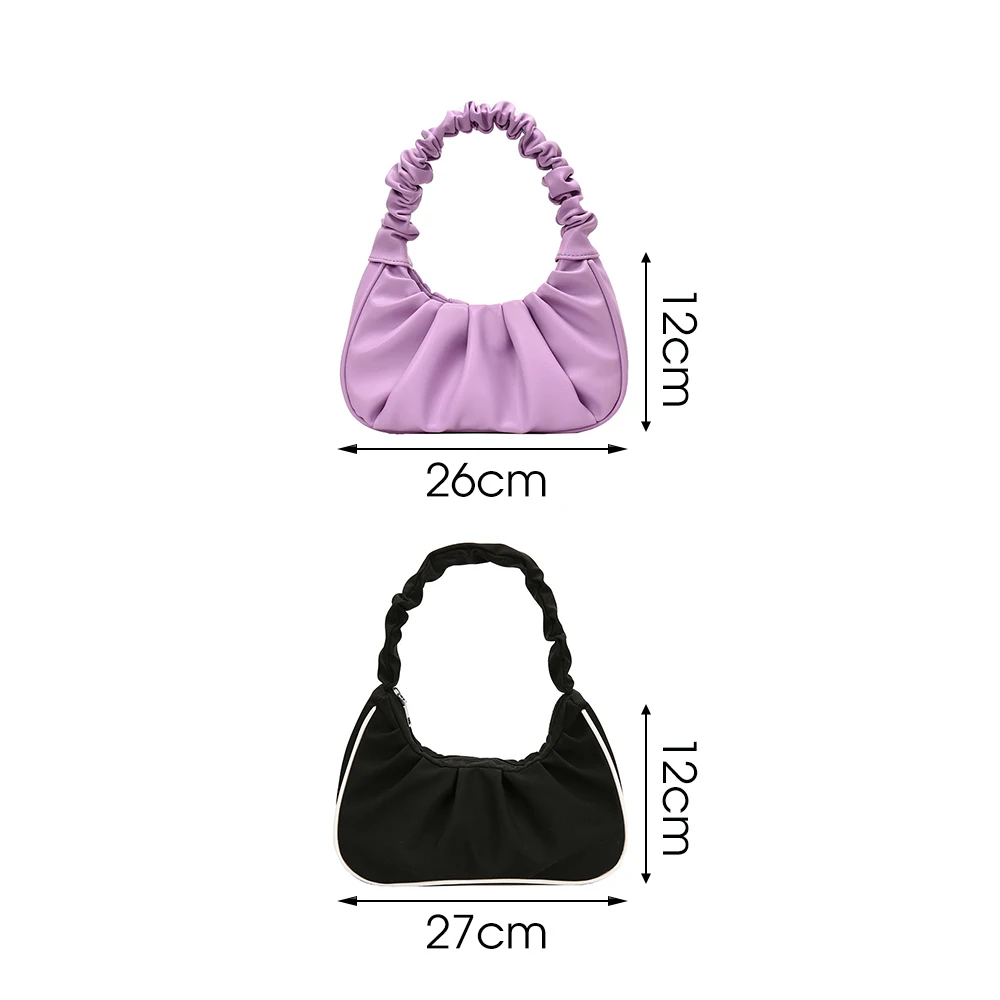 

Folds Design Small PU Leather Shoulder Bags For Women 2020 Elegant Dumplings Handbags Female Travel Totes Fashion Evening Clutch