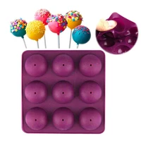 1pc 9 holes silicone cake candy cookie mold cupcake lollipop sticks tray stick chocolate soap diy mould baking tool