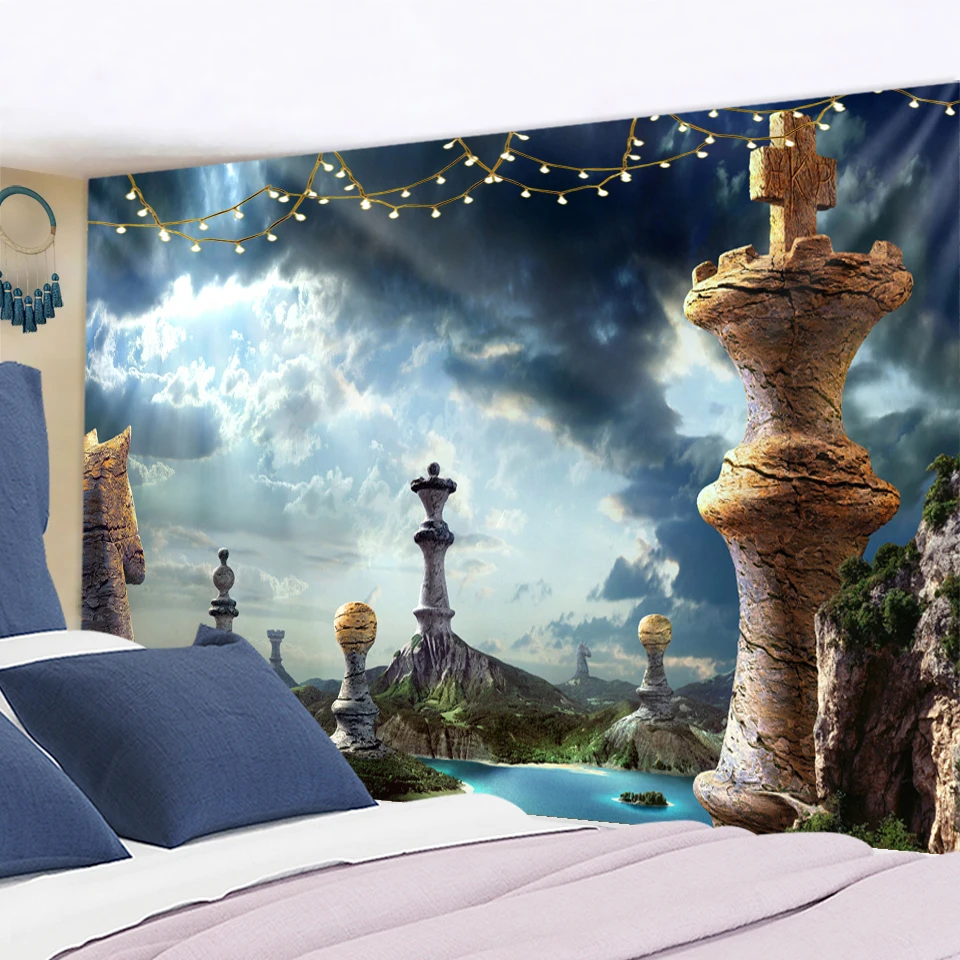 

Angel Devil Tapestry Hell Wall Hanging Witchcraft Wall Tapestry Hippie Wall Carpets Dorm Decor Psychedelic Halloween Tapestry