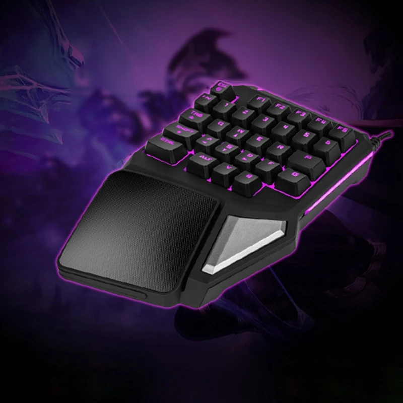 Клавиатура с одной рукой игровая клавиатура Цветной подсветкой механическая