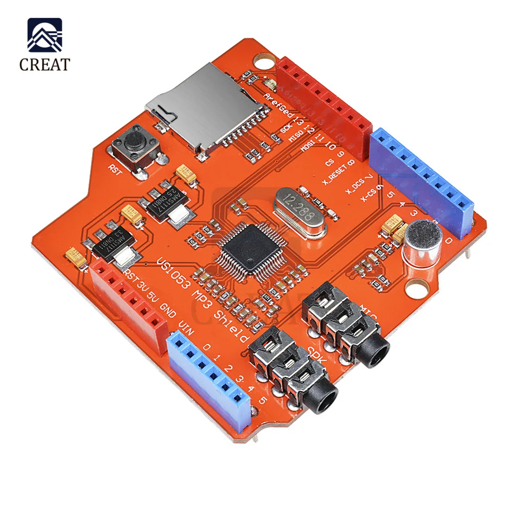 Щит для mp3-плеера VS1053B плата VS1053 модуль со слотом TF-карты Arduino R3 декодирование