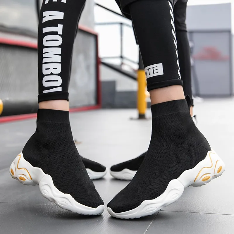 

High Top Shoes For Men Women Sneakers Breathable Sport Shoes Sock Boots Woman Chunky Shoes Flat Casual Athletic Trainers 46 47
