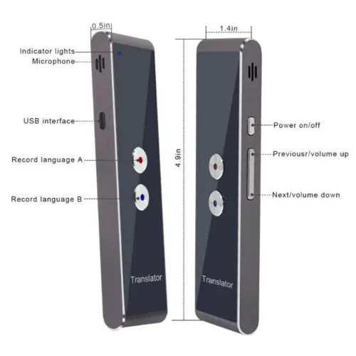 

T8 Translator Portable Mini 40 Languages Translator Wireless Bluetooth Instant Voice Real Time Go Abroad Travel Translator
