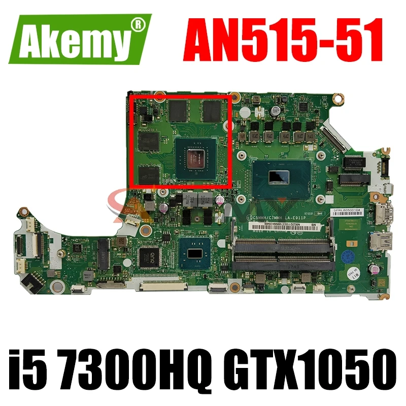 

Для ACER AN515-51 A715-71G Материнская плата ноутбука C C5MMH / C7MMH LA-E911P PU i5 7300HQ GPU GTX1050 DDR4 Тесты ок материнская плата